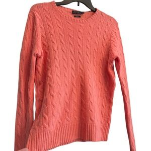 Polo by Ralph Lauren Coral Cableknit Cashmere Knit